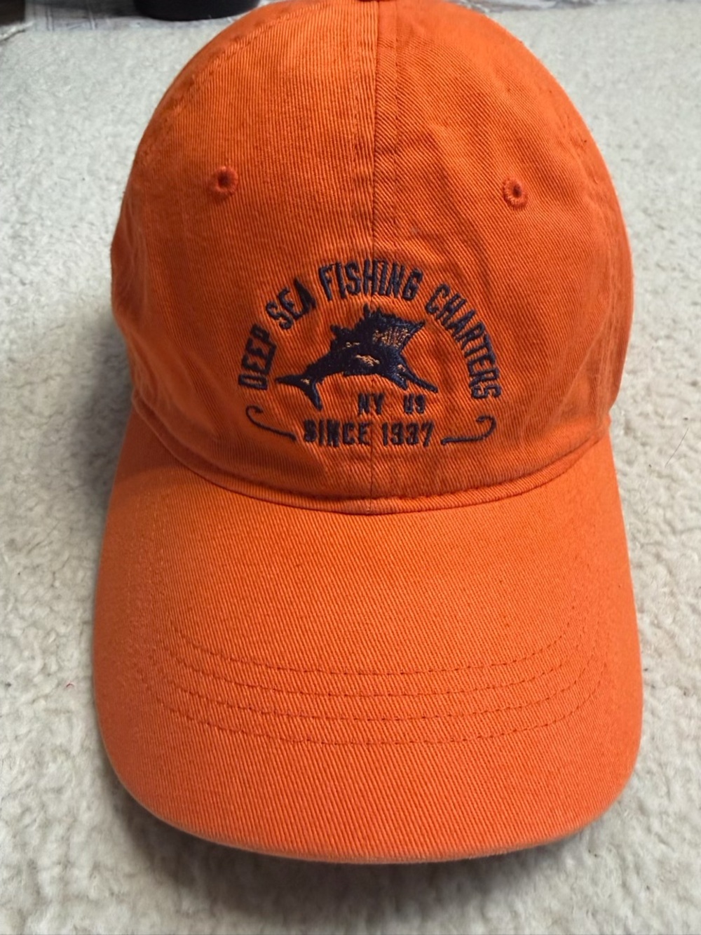 Izod Deep Sea Fishing Charters Orange Baseball Cap Hat